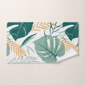 Tropical Vert Jaune Floral Monstera Motif feuille (Serviette à main)