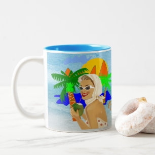 Tropical Vibes Lady Tweekleurige Koffiemok