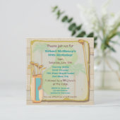 Tropical Vintage Golf Party Invitation (Debout devant)