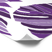 Tropical violet monstera leaves seamless pattern w poster (Hoek)