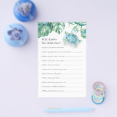 Tropical Vrijgezellenfeest Games Ken jij de bruid? Flyer (Enkel)