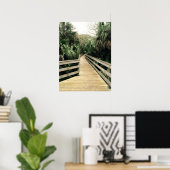 Tropical Walk Pier Palm Trees Poster encadré (Bureau à domicile)
