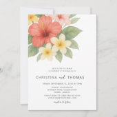 Tropical Watercolor Beach Wedding Kaart (Voorkant)