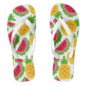 Tropical Watermelon and Pineapple Pixel Pattern Teenslippers (Voetbed)
