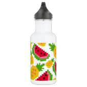 Tropical Watermelon and Pineapple Pixel Pattern Waterfles (Rechts)