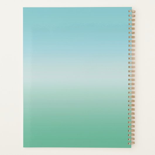 Tropical Waters Gradient Monogram Name  Planner (Achterkant)