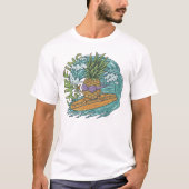 Tropical Wave Ananas Surf Surfen Strand Zomer T-shirt (Voorkant)