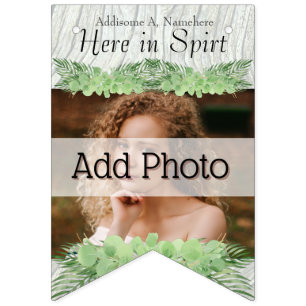 Tropical Wedding Green Palm Leaves Foto's toevoege Vlaggetjes