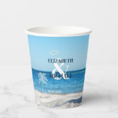 Tropical Wedding Ocean Beach Papieren Bekers (Voorkant)