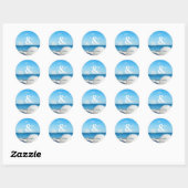 Tropical Wedding Ocean Beach Ronde Sticker (Vel)