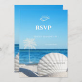 Tropical Wedding Ocean Beach RSVP Kaart (Voorkant / Achterkant)