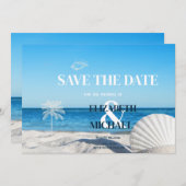 Tropical Wedding Ocean Beach Save The Date (Voorkant / Achterkant)