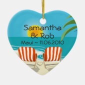 Tropical Wedding Personalized Ornament (Voorkant)