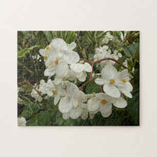 Tropical White Begonia Floral Legpuzzel