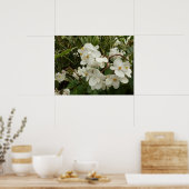 Tropical White Begonia Floral Poster (Keuken)