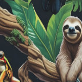 Tropical Wildlife Paradise Zelfklevend Behang (Zoom)