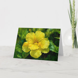 Tropical Yellow Flower Art Note Kaart