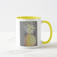 Tropical Yellow Pinneapple on Grey