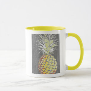 Tropical Yellow Pinneapple on Grey Mok
