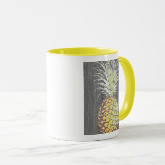 Tropical Yellow Pinneapple on Grey Mok (Voorkant rechts)