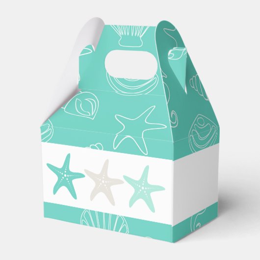 Tropical Zee Shell Blauwgroen geschenkdoos persona Bedankdoosjes (Achterkant)