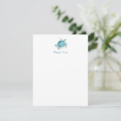 Tropical Zee Turtle Baby shower Dank u Kaarten (Staand voorkant)