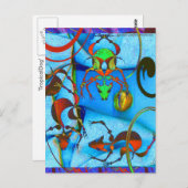 TropicalDog Blue Briefkaart (Voorkant / Achterkant)