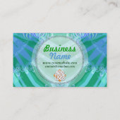Tropicana Blue Aqua Green Textile Carte de visite (Dos)