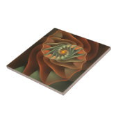 Tropicanna Oranje Abstracte Floral Tegeltje (Zijkant)