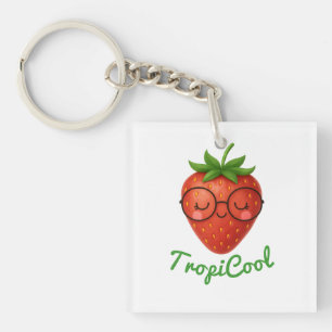 TropiCool Aardbei – Schattigee Acryl Sleutelhanger