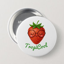 TropiCool Strawberry – Schattigee Glossy Button Pi