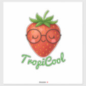 TropiCool Strawberry – Vinyl Sticker op maat (Vel)