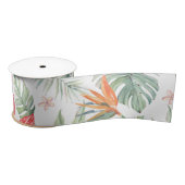 Tropics Bloemenblad Fantasie met Monogram Lint (Spoel)