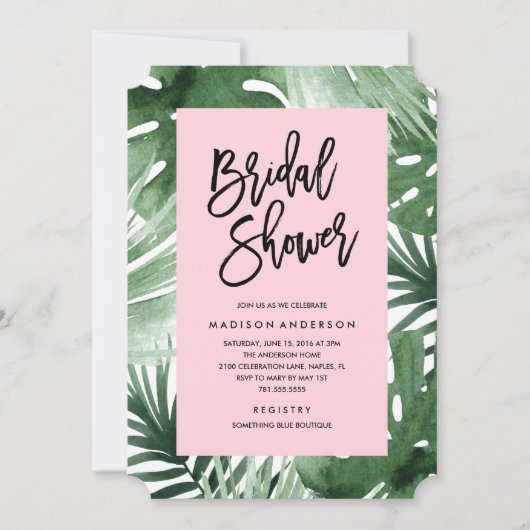 Tropics Bruids Douche Uitnodiging (Voorkant)