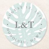  tropics Destination Wedding Ronde Kartonnen Onderzetter (Voorkant)