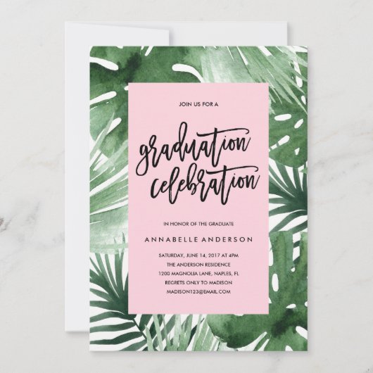 Tropics Graduation Celebration Invitation (Devant)