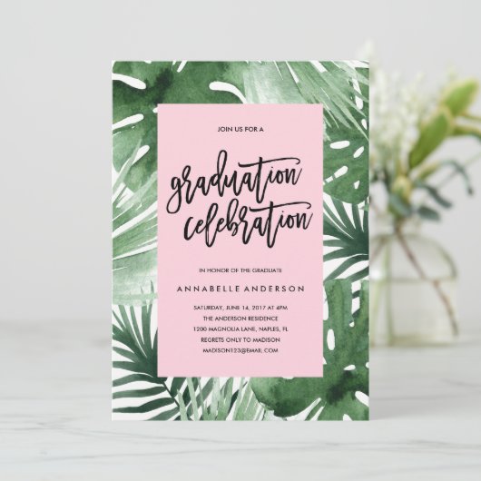 Tropics Graduation Celebration Invitation (Debout devant)