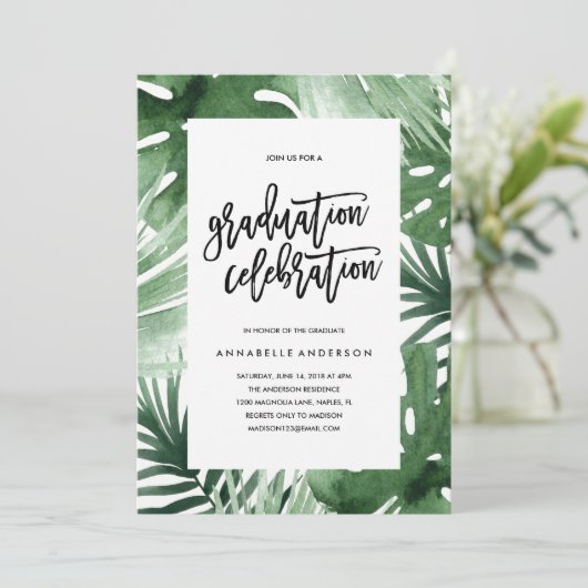 Tropics Graduation Celebration Invitation (Debout devant)