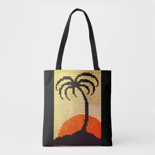 Tropics Palm Tree profiel Zonsondergang Artisan ha Draagtas (Voorkant)