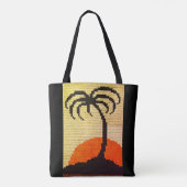 Tropics Palm Tree profiel Zonsondergang Artisan ha Draagtas (Achterkant)