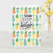 Tropiques Anniversaire Motif d'ananas | Carte de v (Fleur jaune)