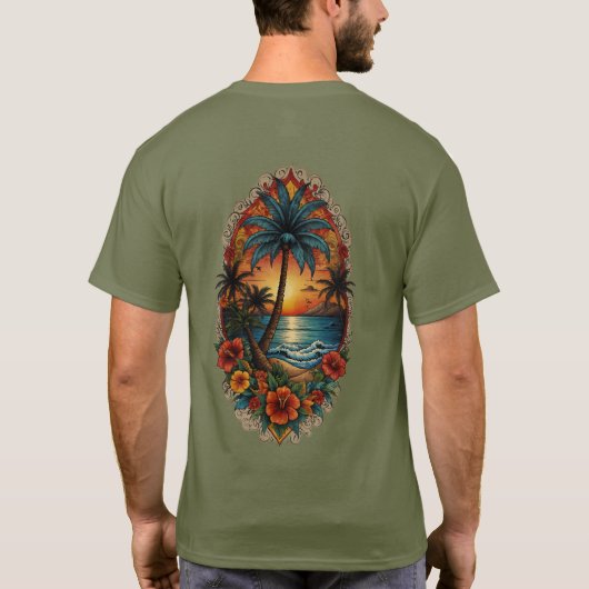 "Tropiques de Monterey : T-Shirt Art Inspiré Du Ta (Dos)