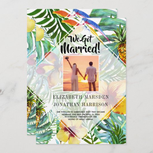 Tropiques Florales Réception Faire-part Mariée (Devant / Derrière)