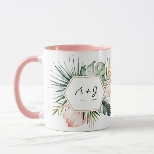 Tropiques luxuriants Mariage café Mug (Gauche)