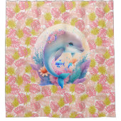 Tropiques Roses Avec Rideau De Douche Dauphin (Devant)