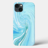 Tropisch Abstract Acryl Giet Blauw Water Case-Mate iPhone Case (Achterkant)