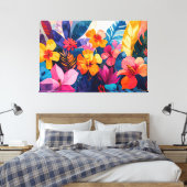 Tropisch abstract canvas afdruk (Insitu (Slaapkamer))