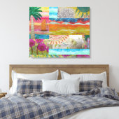 Tropisch Abstract uitgerekt canvas (Insitu (Slaapkamer))