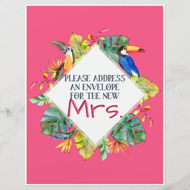 Tropisch adres en envelop teken (Voorkant)