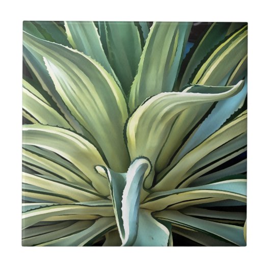 Tropisch-Agave Realism Art Tegeltje (Voorkant)
